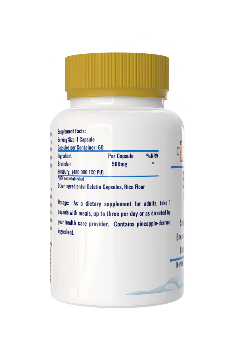 Bromelain 60 Capsules - Gentle Digestive Enzyme Support